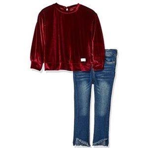 7 For All Mankind Velvet Top & Jeans Set